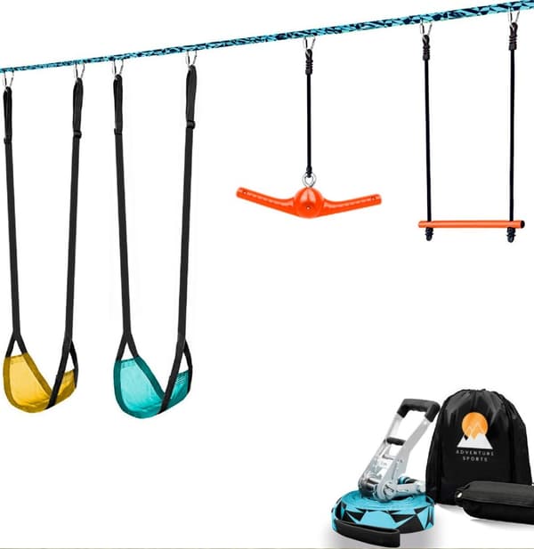 Adventure Sports Slackline kit med gungor, twister och monkey bar