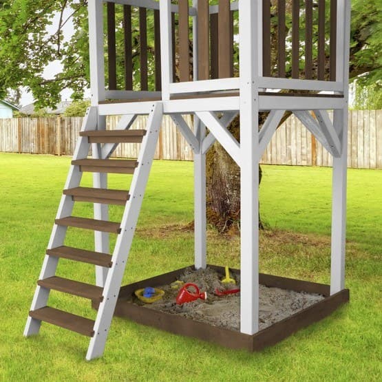 Axi - Beach Tower Ruskea/Valkoinen Single Swing - Valkoinen liukumäki
