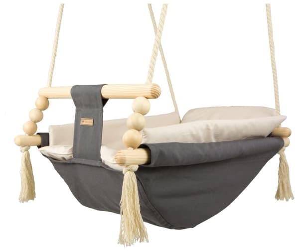 Baby bassinet gynge - maks. 20 kg - grå og beige