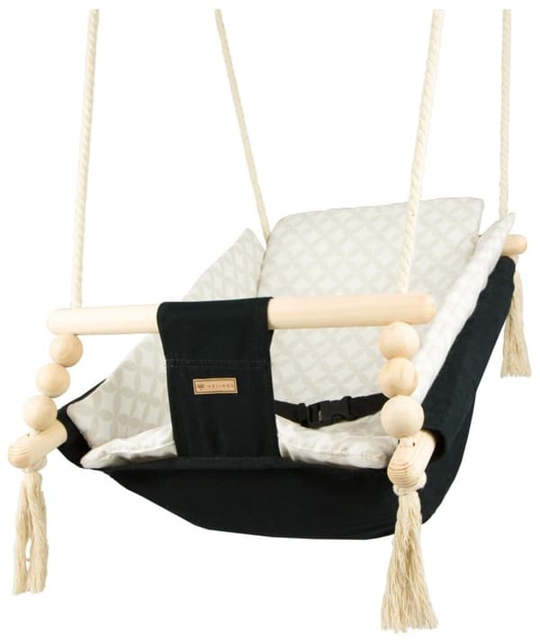 Baby sänggunga - max 20 kg - svart, krämfärgade diamanter