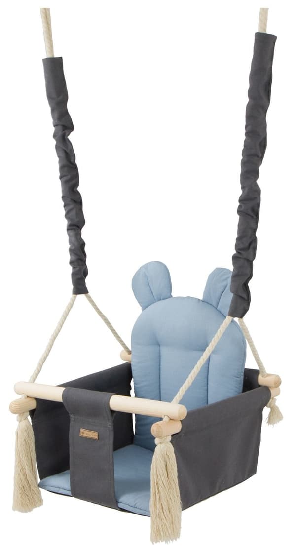 Babygynge - babygynge - med ører - maks. 20 kg - grå, lyseblå