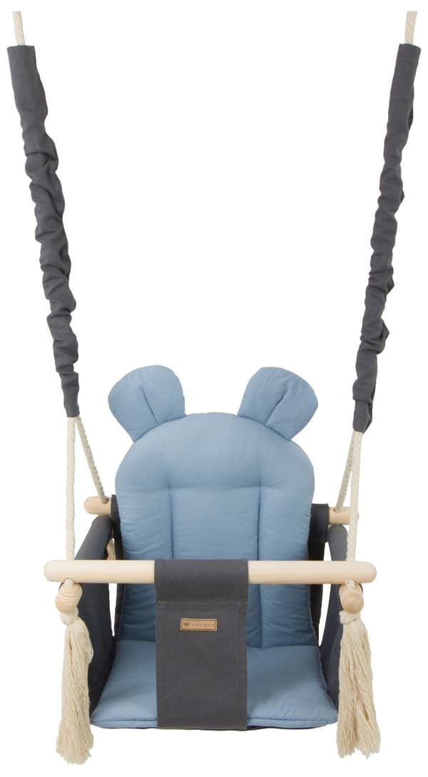 Babygynge - babygynge - med ører - maks. 20 kg - grå, lyseblå
