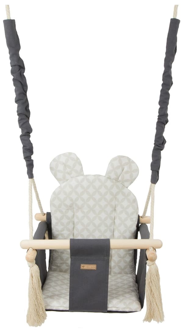 Babygynge - babygynge - med ører - maks. 20 kg - grå, cremefarvet diamanter