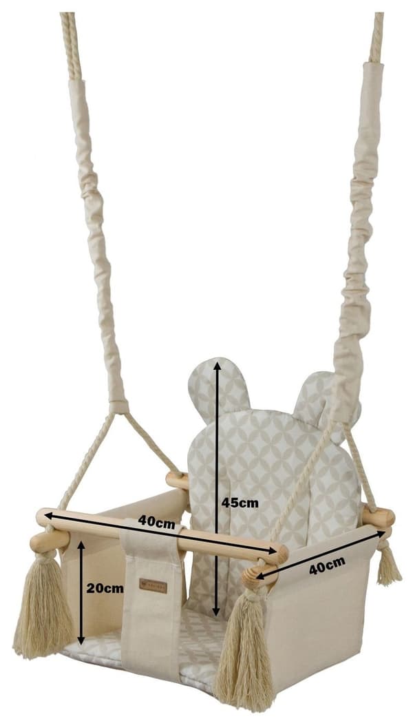 Babygynge - babygynge - med ører - maks. 20 kg - creme, marineblå