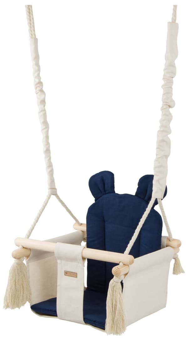 Babygynge - babygynge - med ører - maks. 20 kg - creme, marineblå