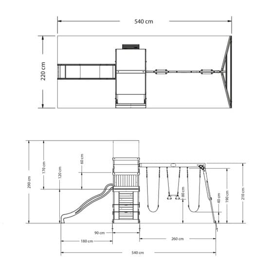 BYD - Lekställning - Belmont Play Tower with Swings and Slide