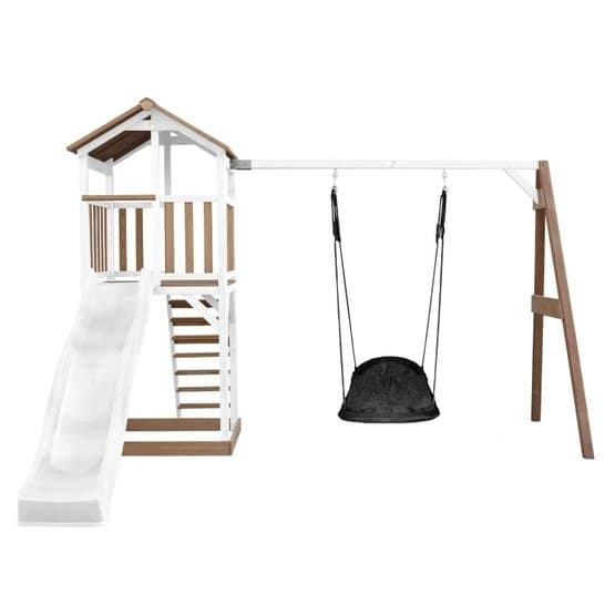 AXI - Beach Tower Med Roxy Swing Brun/Hvid- Hvid Rutschebane