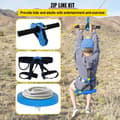 Miniatyrbild 2 av 10: 80ft zipline med full tillbehör, 250lbs kapacitet massivt stålkabel, hållbar fjäderbroms, genomtänkta detaljer, säker att använda, lättinstallerad