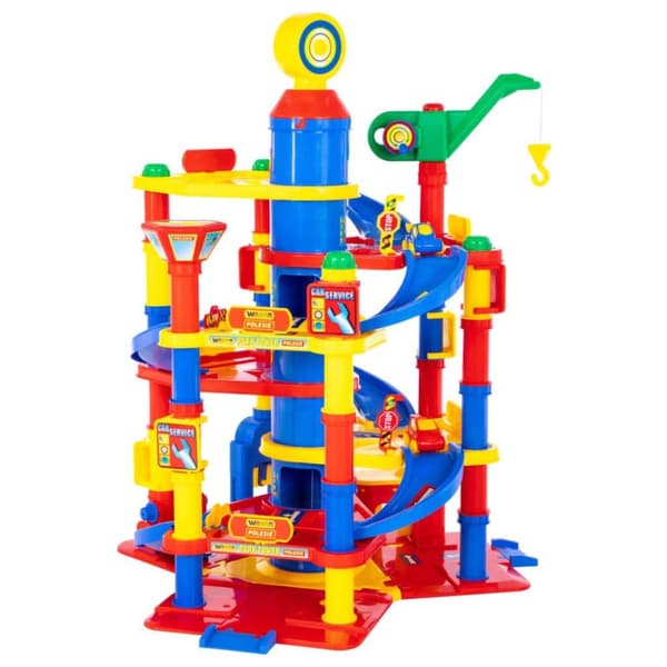 Polesie wader parkeringsgarage i 7 etager 7 dele 77x71x95 cm PP