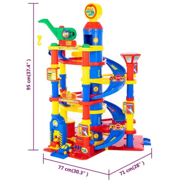 Polesie wader parkeringsgarage i 7 etager 7 dele 77x71x95 cm PP