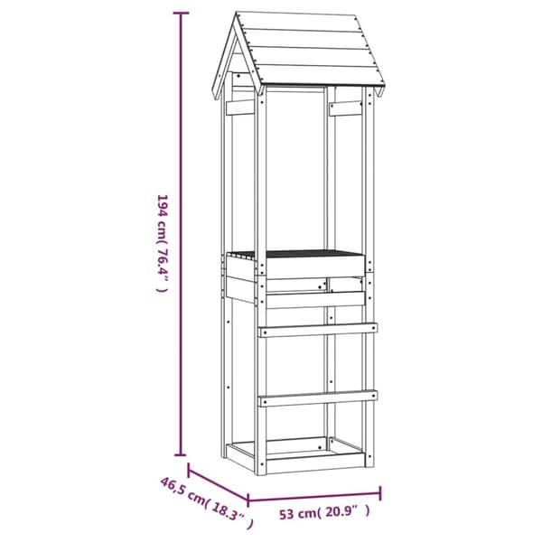 vidaXL Lektorn 53x46,5x194 cm massivt douglasträ -  Gung- & lekplatssystem