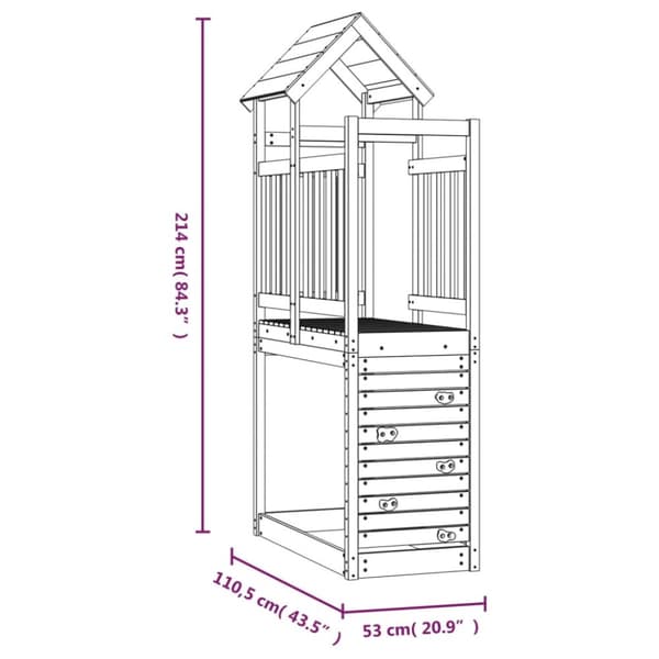 The Living Store Lektorn med klättervägg 53x110,5x214 cm impregnerat furu -  Gung- & lekplatssystem
