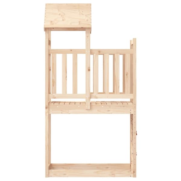 The Living Store legetårn med klatrevæg 53x110,5x214 cm massivt fyrretræ -  Gyngestativer & legestativer