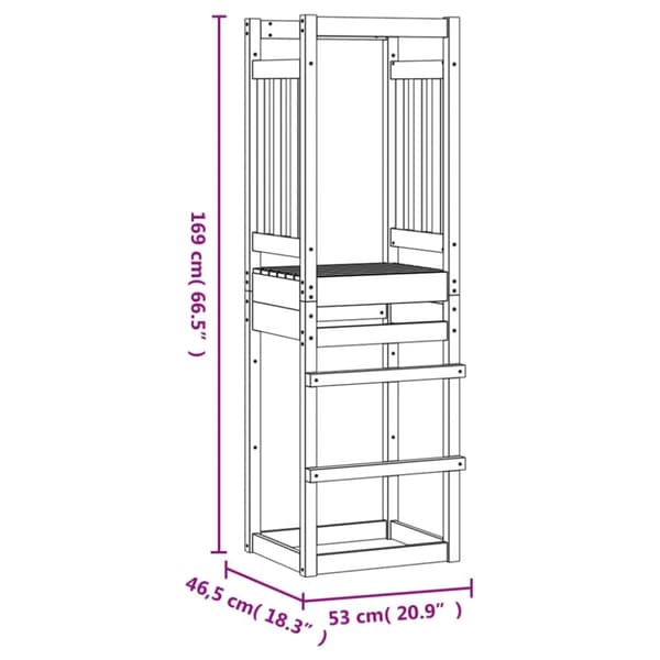 The Living Store Lektorn 53x46,5x169 cm massivt douglasträ -  Gung- & lekplatssystem