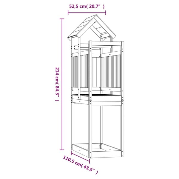 The Living Store legetårn 52,5x110,5x214 cm massivt douglasgran -  Gyngestativer & legestativer