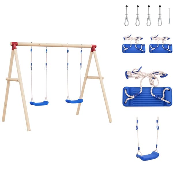 Gyngestativer & legestativer - Living gynger med reb 2 stk. 37x15 cm polyethylen blå