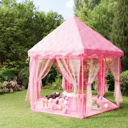 Prinsesstält med 250 bollar rosa 133x140 cm