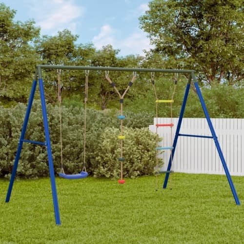 Gungställning med gunga, stege, klätterrep