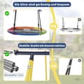 Miniatyrbillede 5 af 11: Lollanda Børne Klatrestativ - Gyngestativ med Metalstel, Fuglegynge, Plastgynge, Rutsjebane, Basketballkurv og Bold - Gul Farve