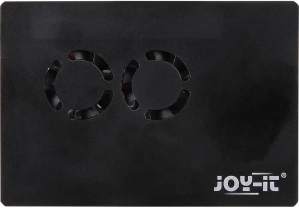 Raspberry Pi plastkasse med vifter for Raspberry Pi 4 B, svart