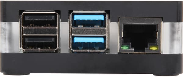 Raspberry Pi plastkasse med vifter for Raspberry Pi 4 B, svart