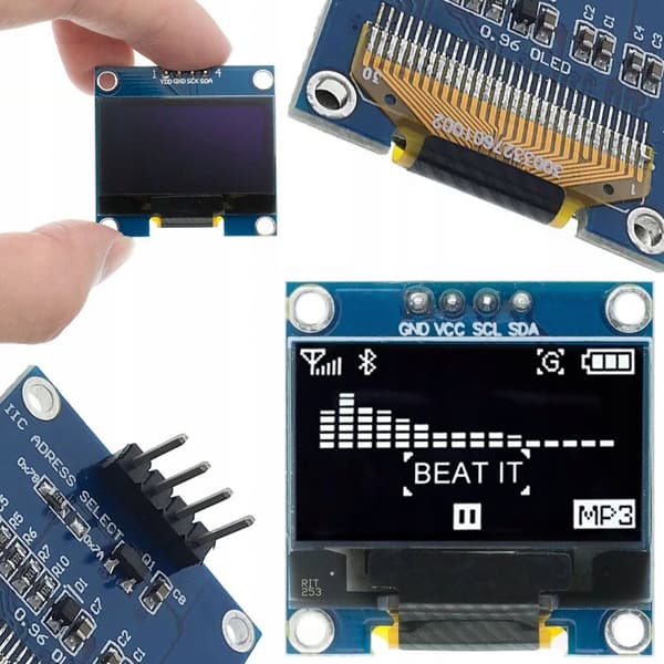 Rosfix OLED-displaymodul 0,96" 4-bens hvid