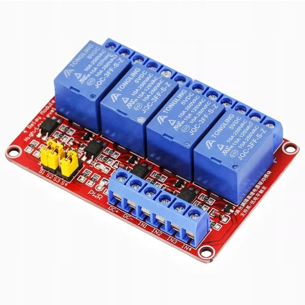 Rosfix 4-kanavainen relemoduuli 5v H/L 10A Arduino