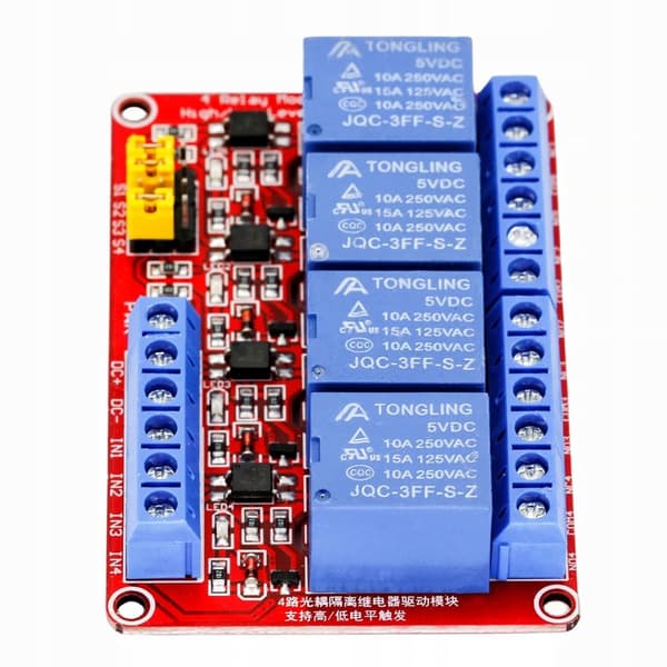 Rosfix 4-kanavainen relemoduuli 5v H/L 10A Arduino