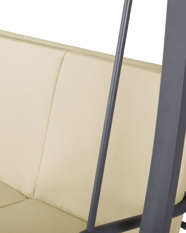 Trädgård Hängsoffa Beige Tyg Stålram 3-sits