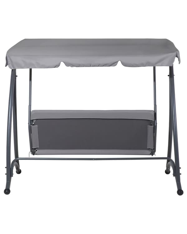 Hängsoffa Mörkgrå Tyg Stålram 3-sits