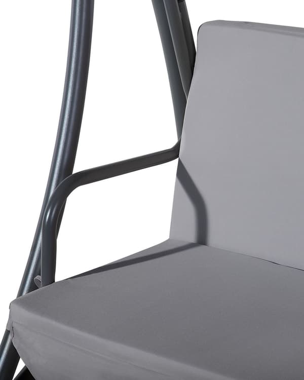 Hängsoffa Mörkgrå Tyg Stålram 3-sits