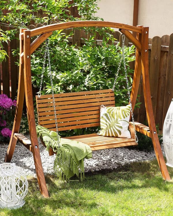 Trädgård Hängsoffa Lärkträ Utomhus 2-sits Fristående