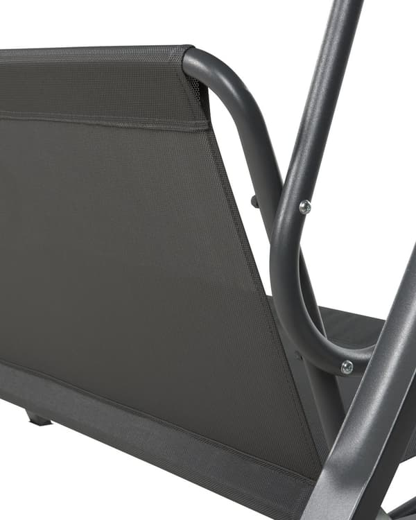 Trädgård Hängsoffa Grå Tyg Stålram 3-sits