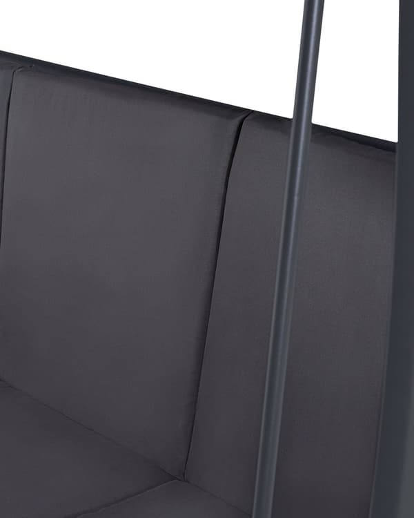 Trädgård Hängsoffa Grå Tyg Stålram 3-sits