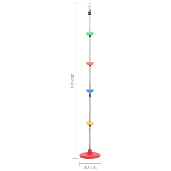 vidaXL klatrereb med trin og platform 200 cm