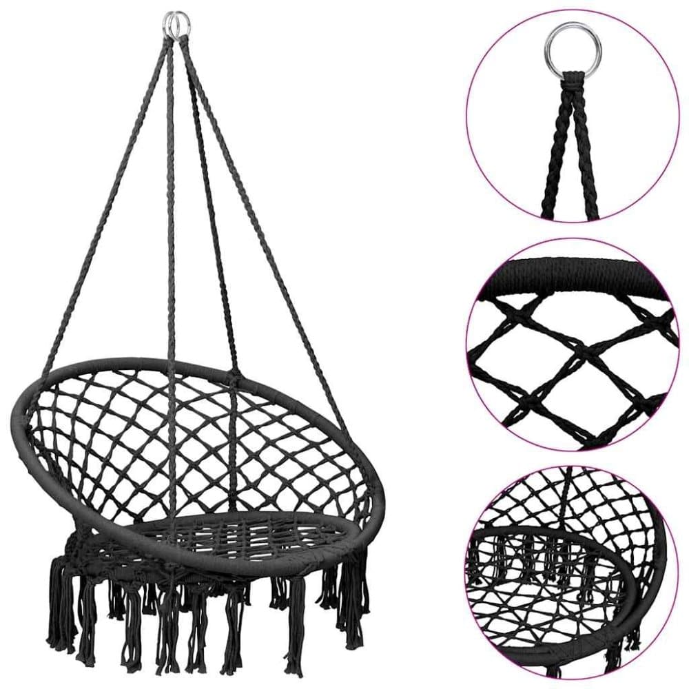 vidaXL Hängmatta 80 cm antracit
