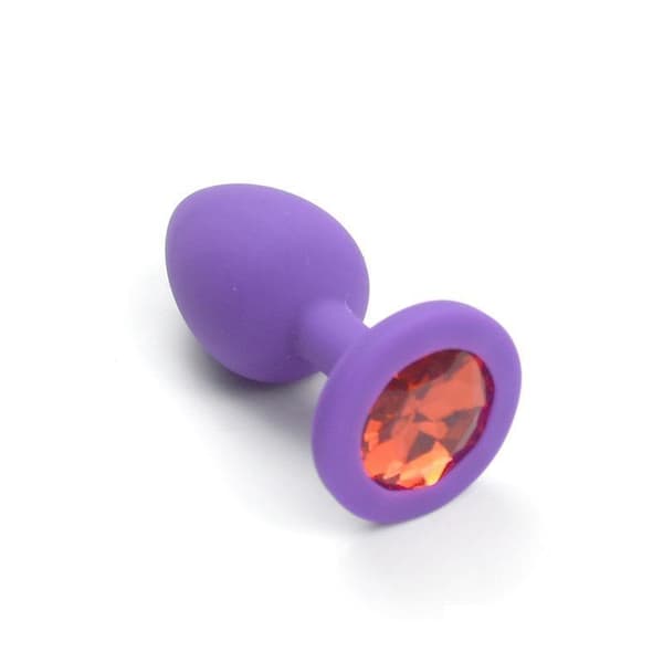 Analplugg Lila small - Blå diamant