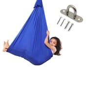 Børneterapi Swing Yoga Knus Sensorisk hængende elastisk hængekøje - Mellem- Blå + Holder
