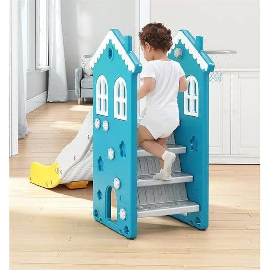 EliteToys - Børnezonehus med gynge og rutsjebane