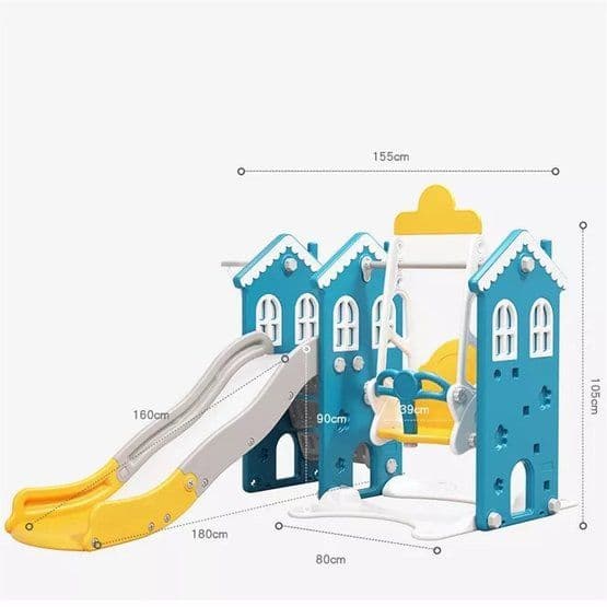 EliteToys - Børnezonehus med gynge og rutsjebane
