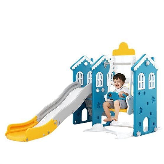 EliteToys - Børnezonehus med gynge og rutsjebane