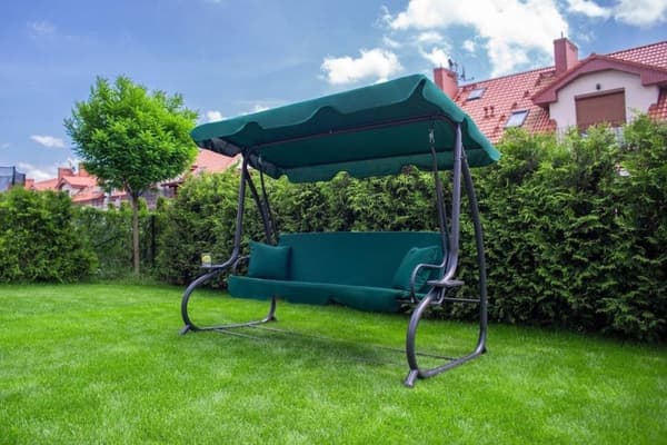 Trädgårdsgunga de luxe - 3 personer - grön - 202 cm bred