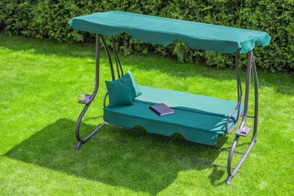 Trädgårdsgunga de luxe - 3 personer - grön - 202 cm bred