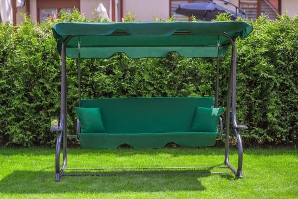 Trädgårdsgunga de luxe - 3 personer - grön - 202 cm bred