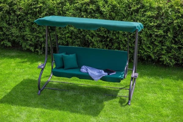Trädgårdsgunga de luxe - 3 personer - grön - 202 cm bred