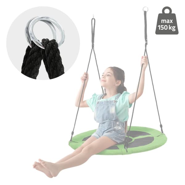 Nestgunga för barn Ø100 cm grön/svart tillverkad av polyester