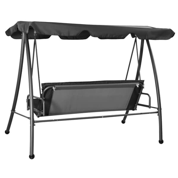 Hammock med tak antracit 192x118x175 cm stål