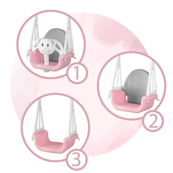 Ricokids 3i1 bamsespandgynge, pink