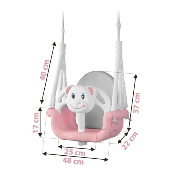 Ricokids Teddy Bear 3i1 Bucket Swing Pink