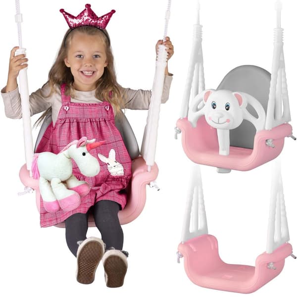 Ricokids Teddy Bear 3i1 Bucket Swing Pink